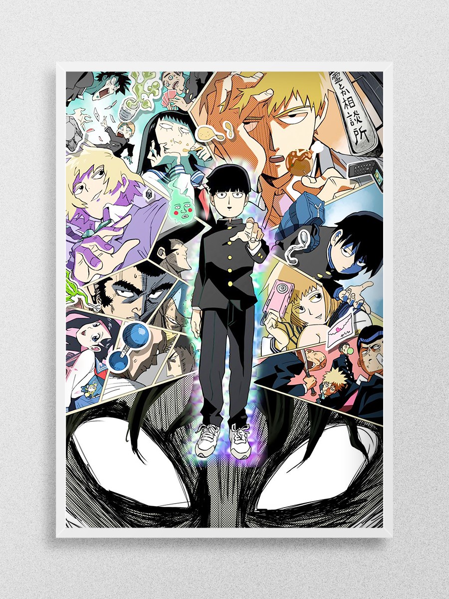 Mob psycho 100 Anime Poster Çerçevesiz Yüksek Kalite Anime Duvar Poster