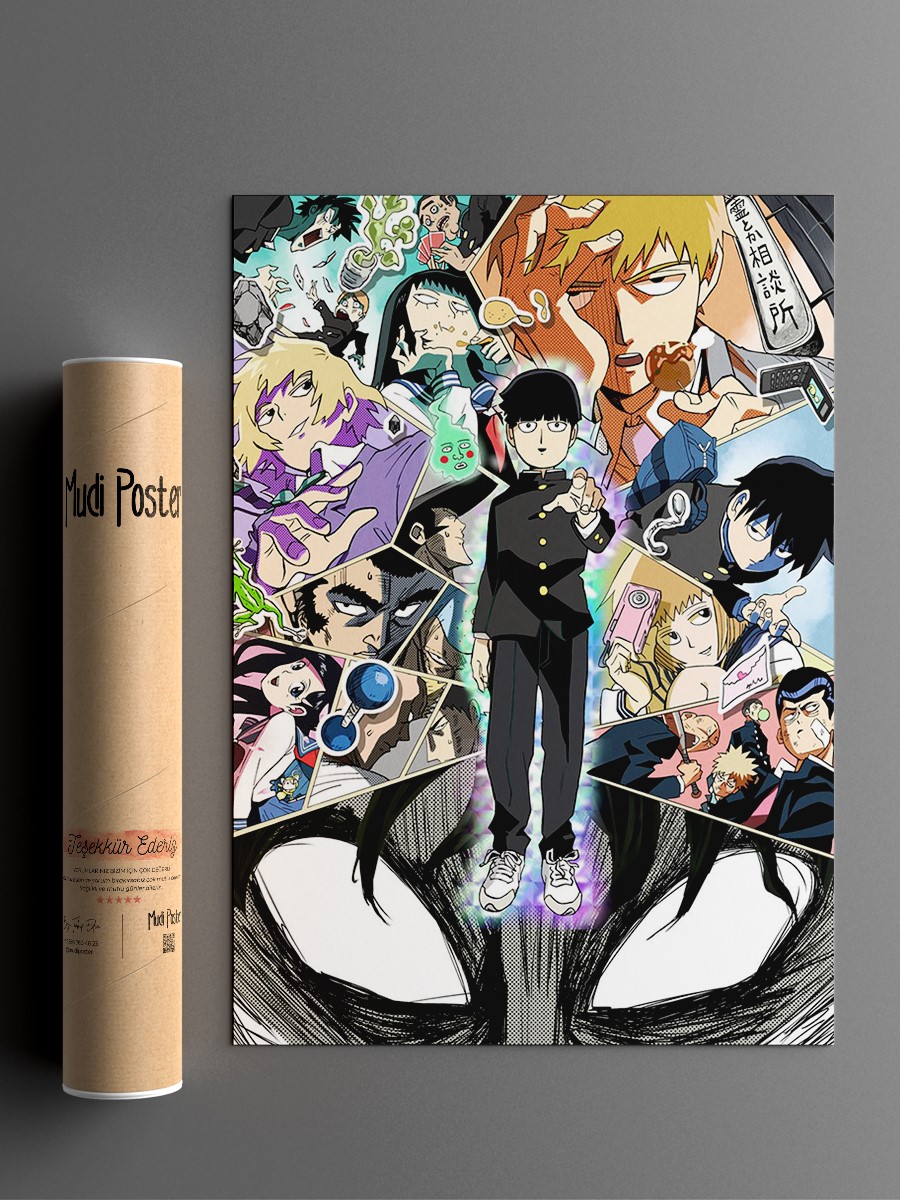 Mob psycho 100 Anime Poster Çerçevesiz Yüksek Kalite Anime Duvar Poster