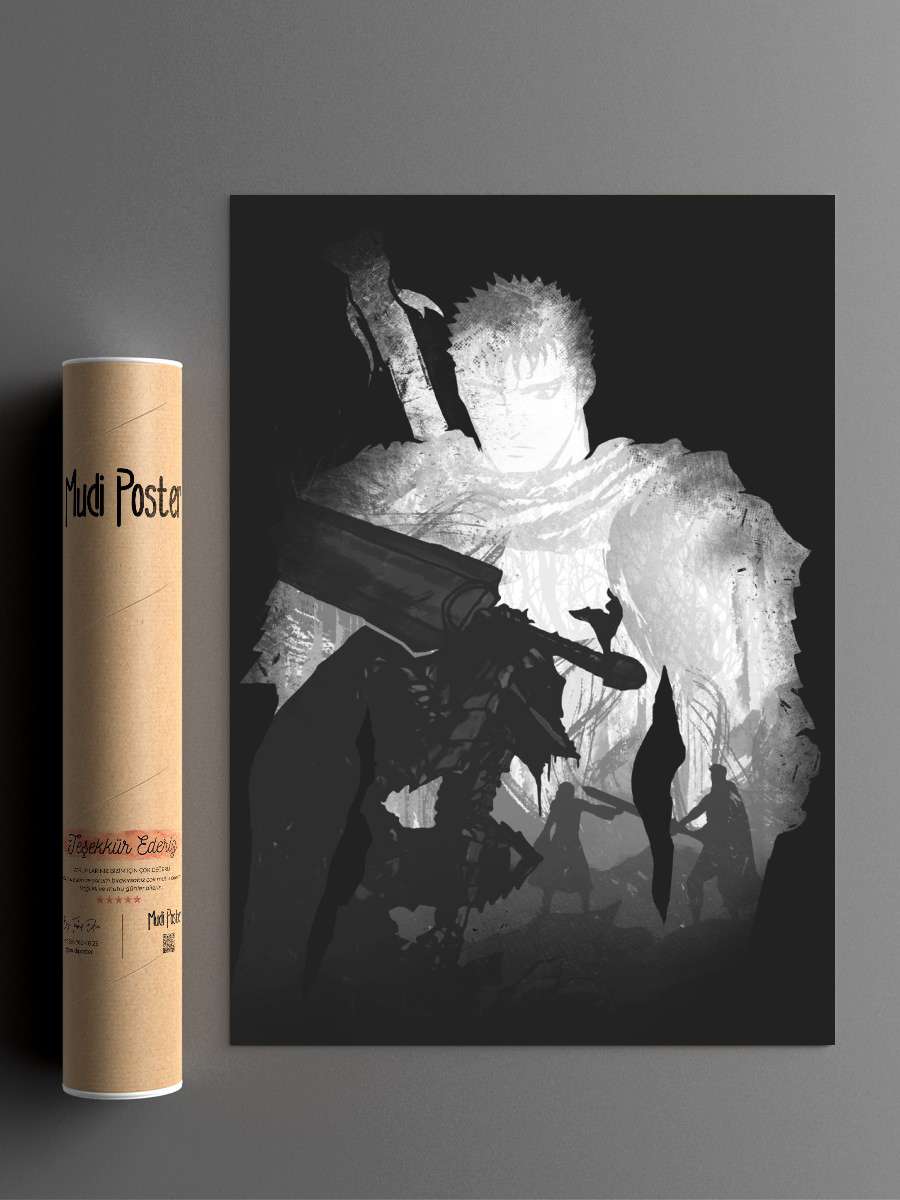 Monochrome Guts Anime Poster Çerçevesiz Yüksek Kalite Anime Duvar Poster