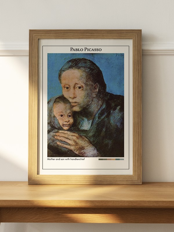 Pablo Picasso Mother and son with handkerchief Poster