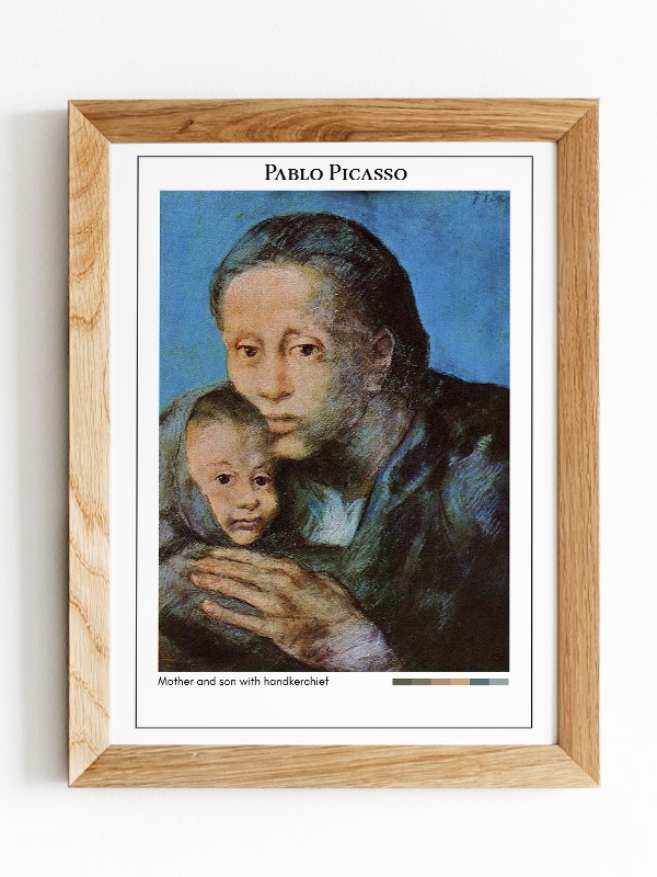Pablo Picasso Mother and son with handkerchief Poster