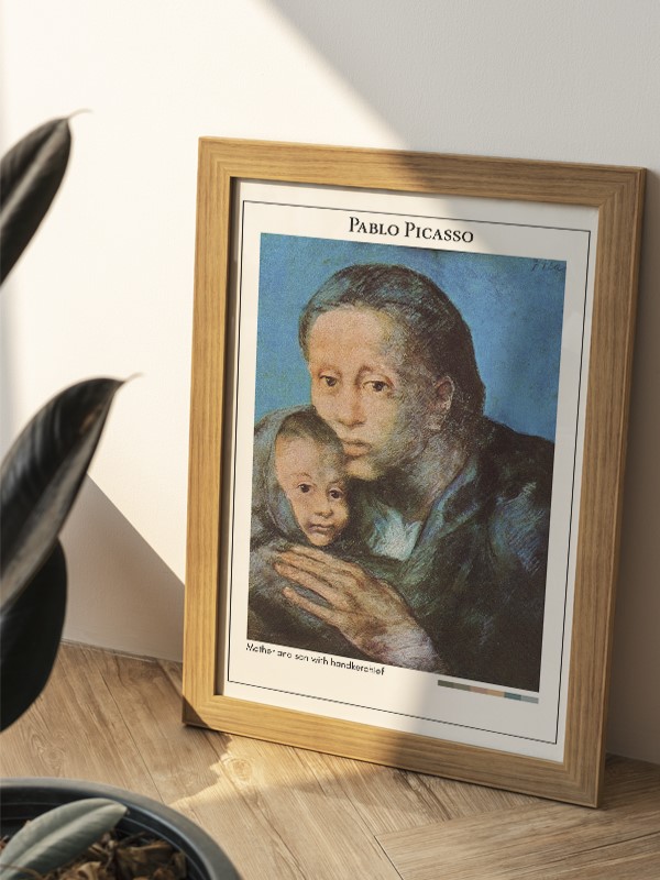Pablo Picasso Mother and son with handkerchief Poster