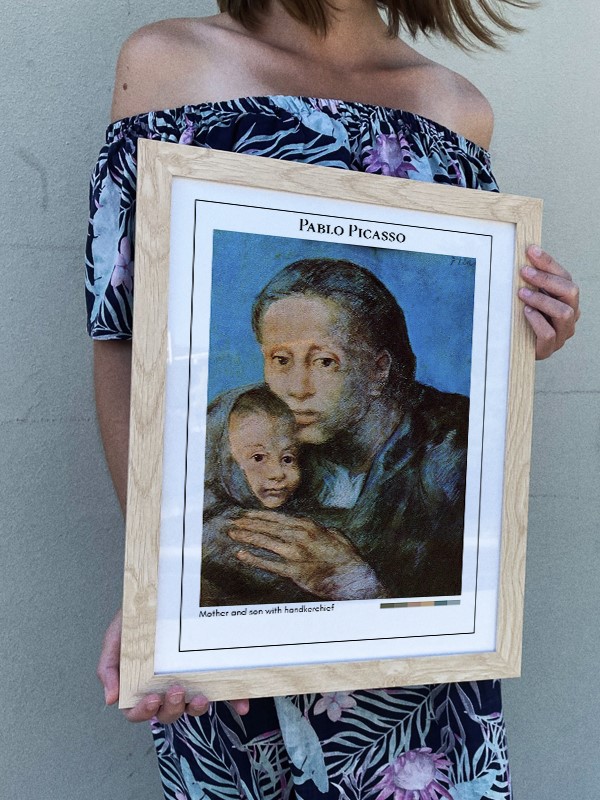 Pablo Picasso Mother and son with handkerchief Poster