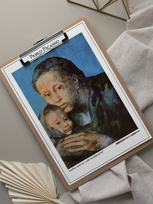 Pablo Picasso Mother and son with handkerchief Poster