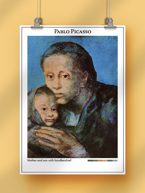 Pablo Picasso Mother and son with handkerchief Poster