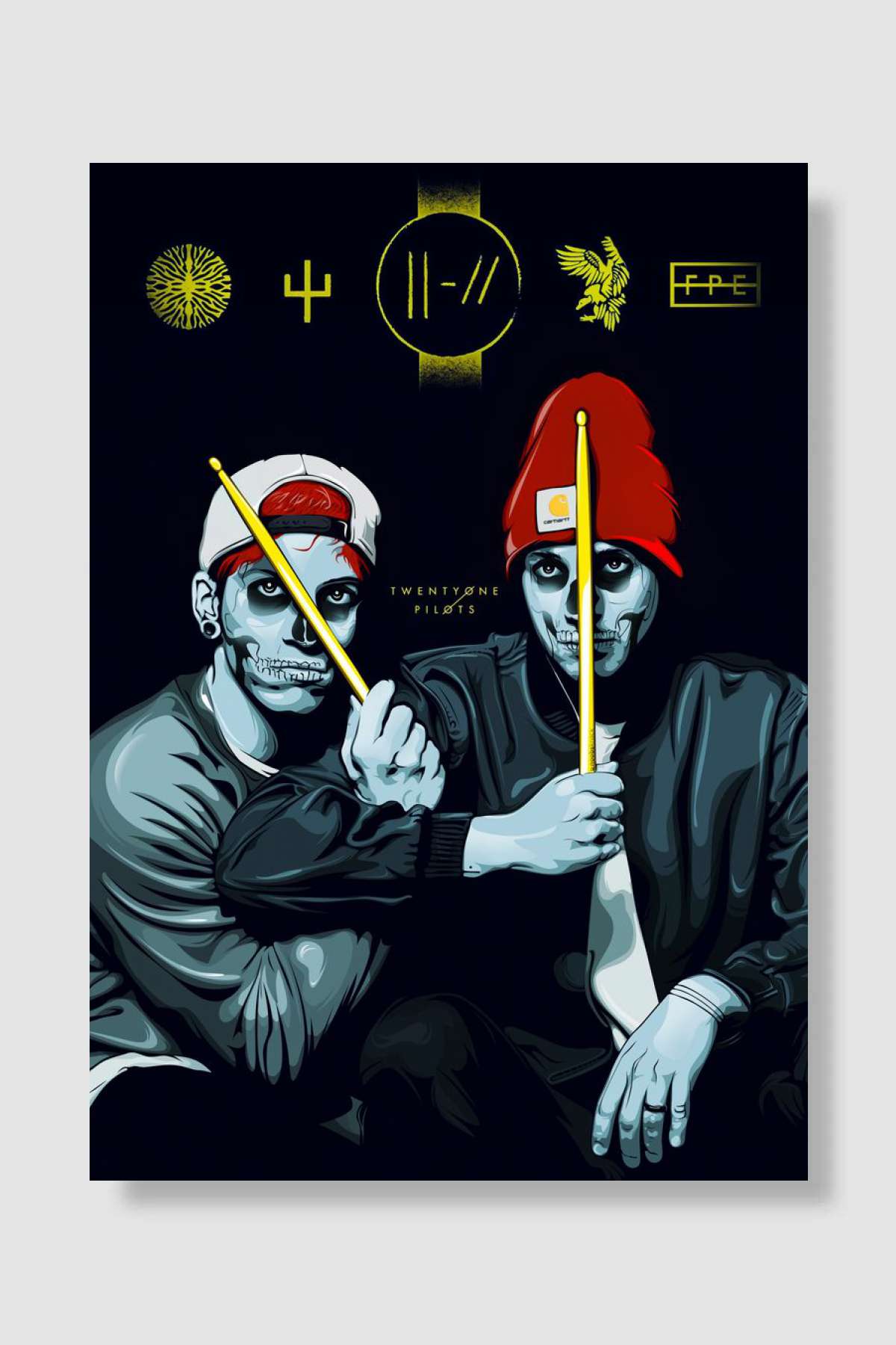 Twenty One Pilots Müzik Poster Çerçevesiz Yüksek Kalite Müzik Afiş Duvar Poster