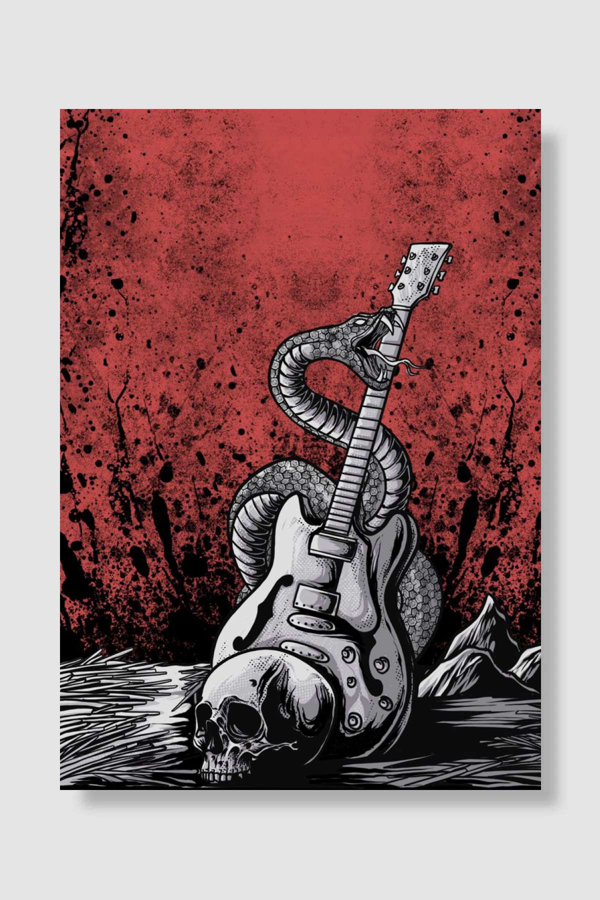 guitar wreck Müzik Poster Çerçevesiz Yüksek Kalite Müzik Afiş Duvar Poster