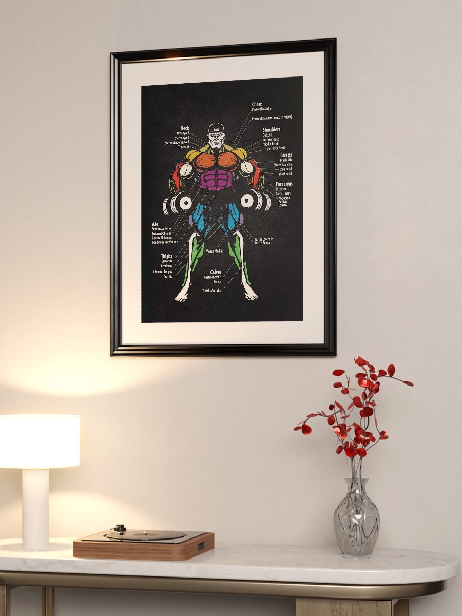 Muscle Chart Anatomy Anime Poster Çerçevesiz Yüksek Kalite Anime Duvar Poster