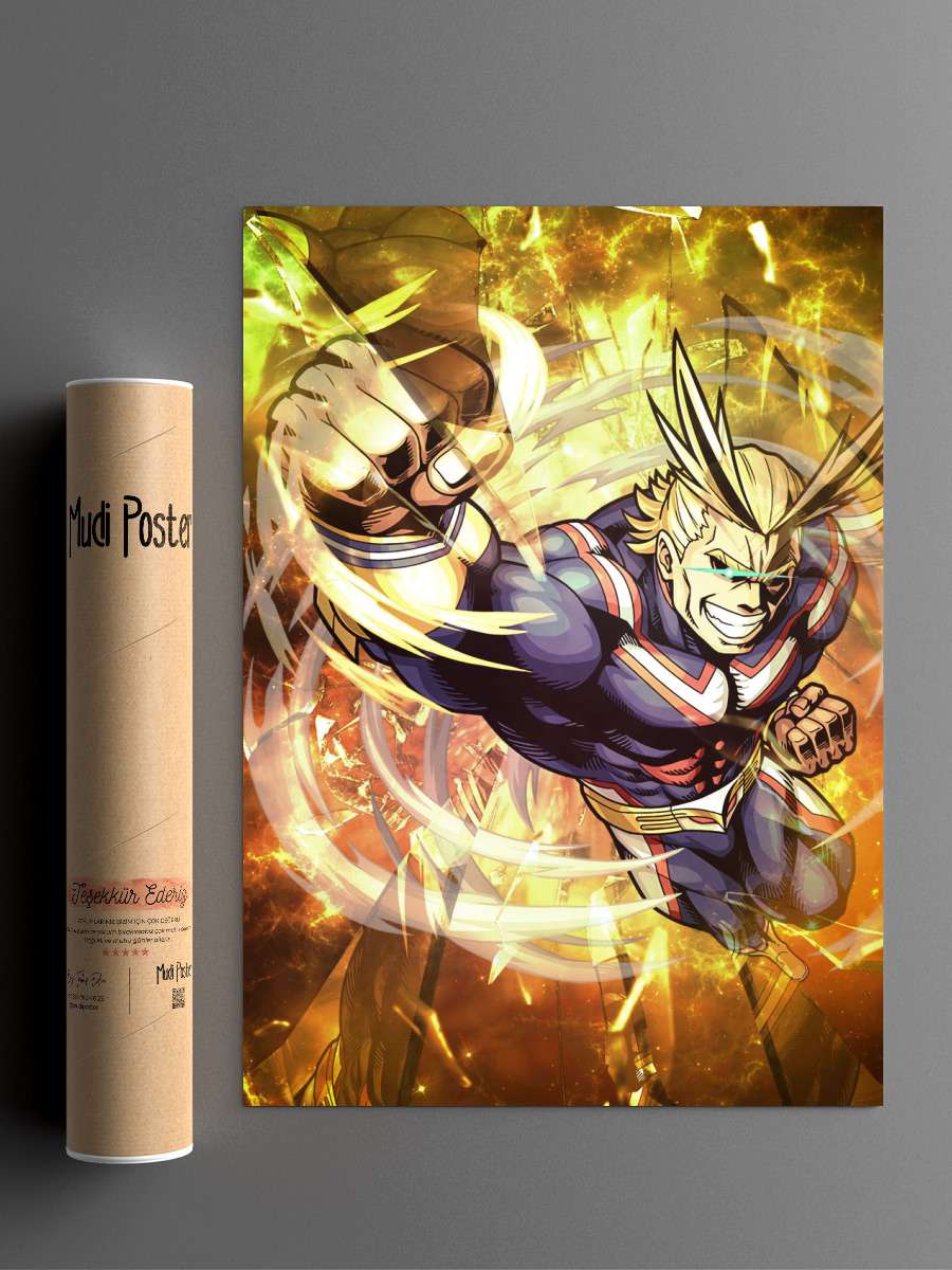 My Hero Academia All Might Anime Poster Çerçevesiz Yüksek Kalite Anime Duvar Poster