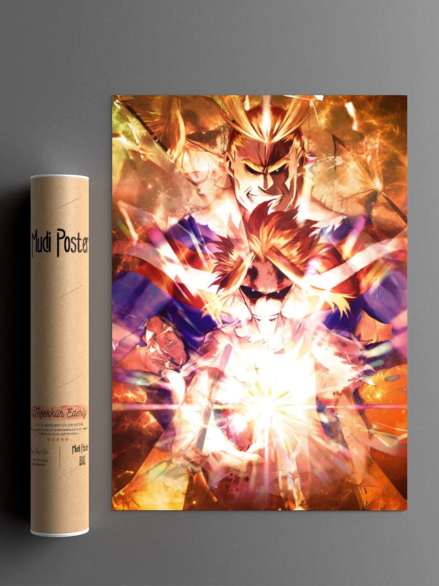 My Hero Academia All Might Anime Poster Çerçevesiz Yüksek Kalite Anime Duvar Poster