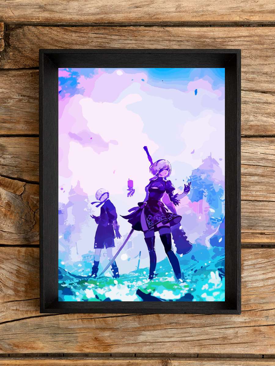Neir Automata 2B and 9S Anime Poster Çerçevesiz Yüksek Kalite Anime Duvar Poster