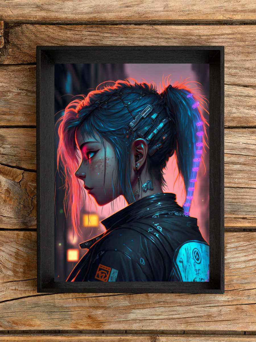 Neon Cyberpunk Girls 004 Anime Poster Çerçevesiz Yüksek Kalite Anime Duvar Poster