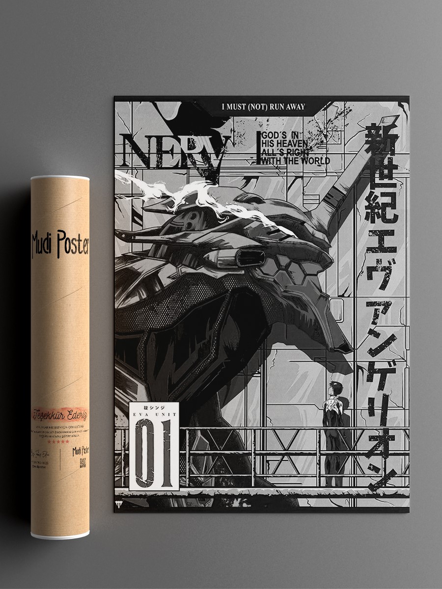 Neon Genesis Evangelion 01 Anime Poster Çerçevesiz Yüksek Kalite Anime Duvar Poster