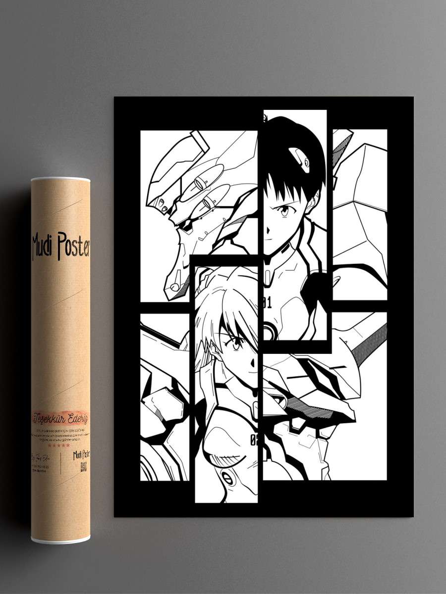 Neon genesis evangelion Anime Poster Çerçevesiz Yüksek Kalite Anime Duvar Poster