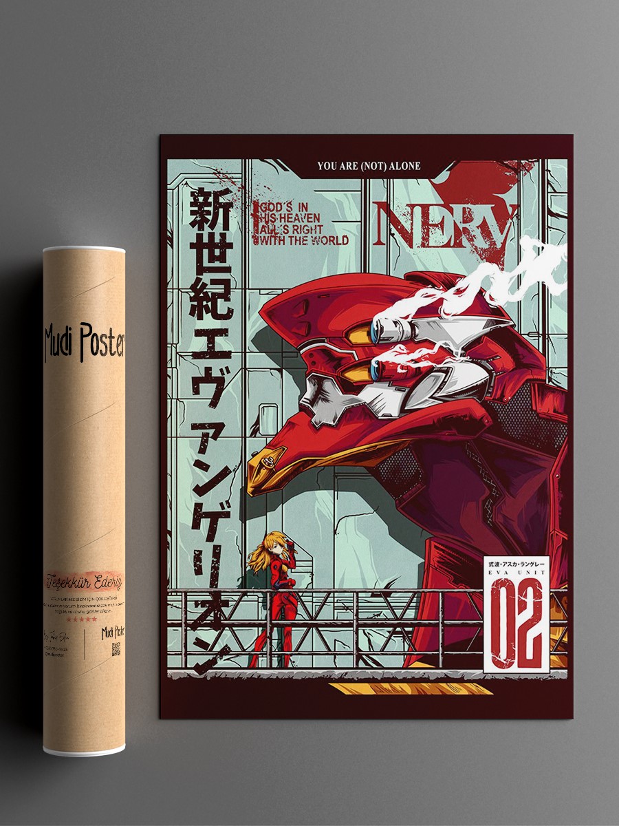 Neon Genesis Evangelion Anime Poster Çerçevesiz Yüksek Kalite Anime Duvar Poster