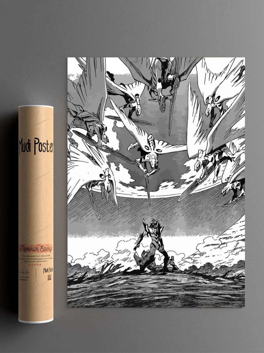Neon Genesis Evangelion Anime Poster Çerçevesiz Yüksek Kalite Anime Duvar Poster