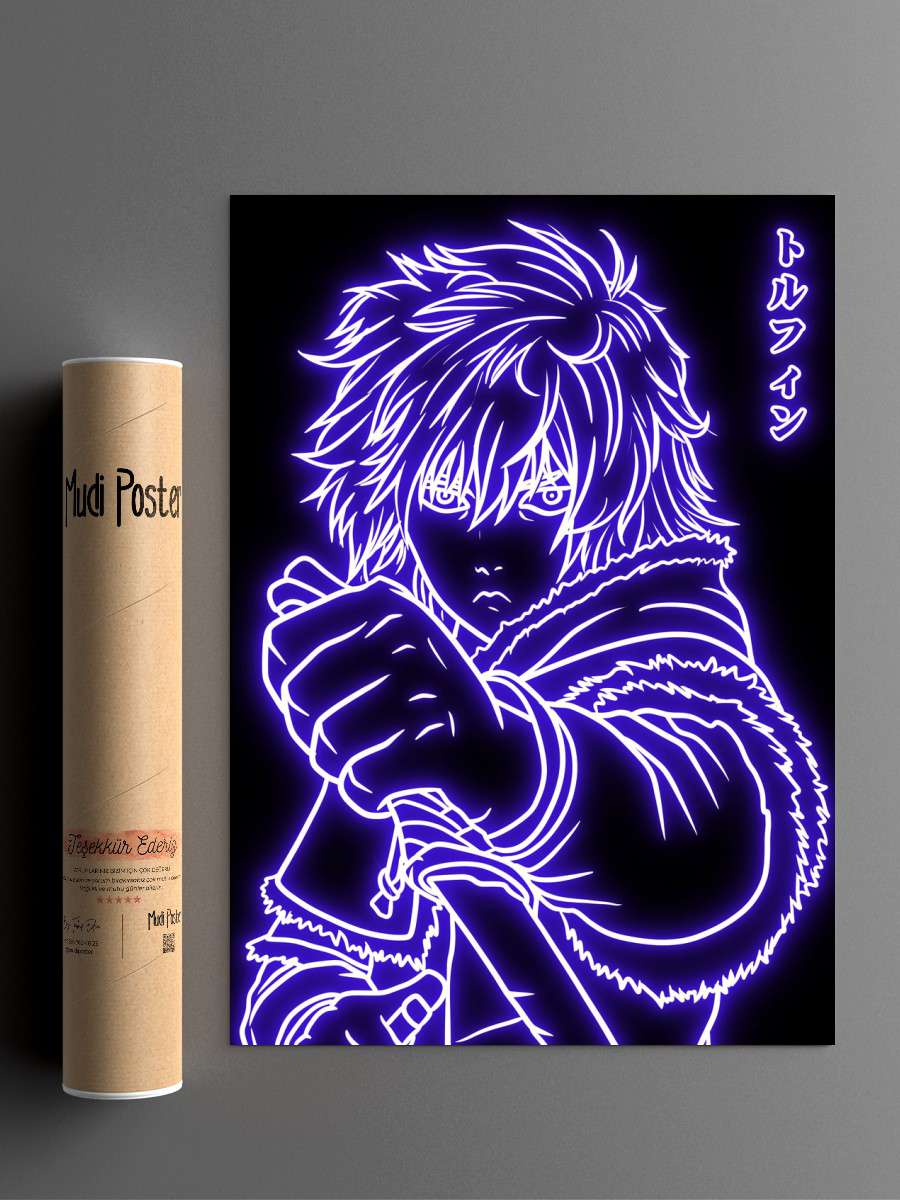 neon thorfinn Anime Poster Çerçevesiz Yüksek Kalite Anime Duvar Poster
