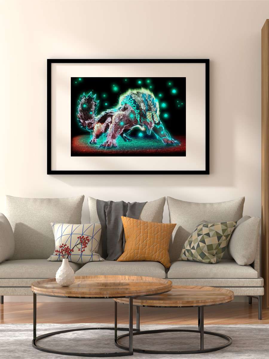 Neon Zinogre Anime Poster Çerçevesiz Yüksek Kalite Anime Duvar Poster