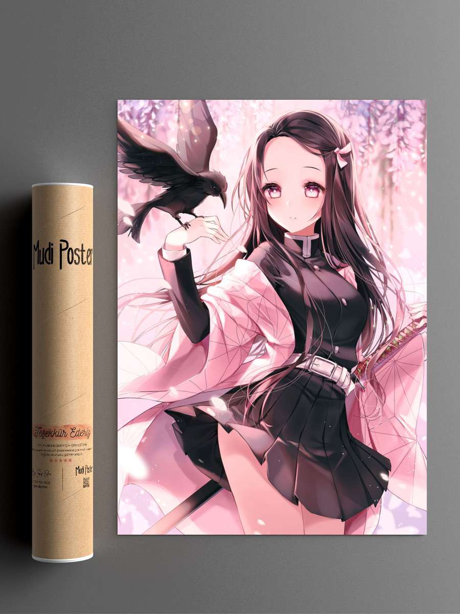 nezuko kamado demon slayer Anime Poster Çerçevesiz Yüksek Kalite Anime Duvar Poster