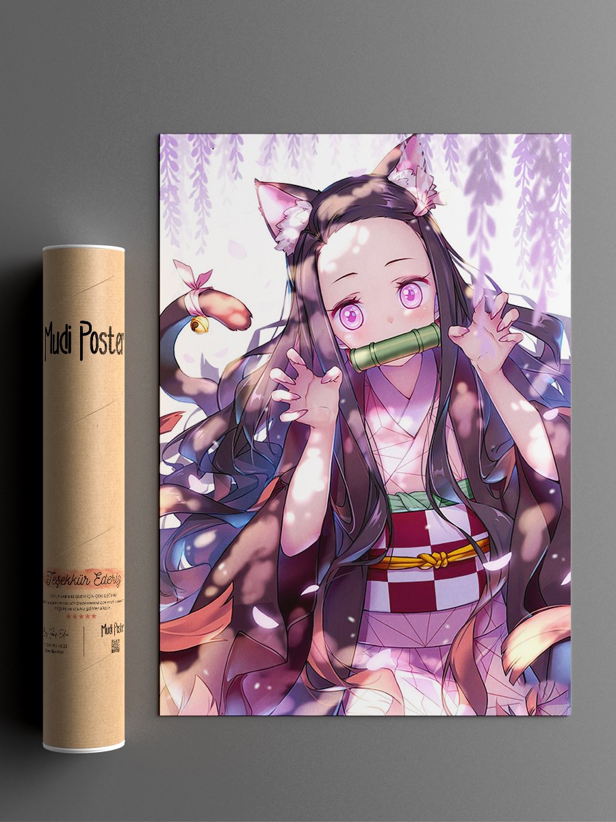 nezuko kamado demon slayer Anime Poster Çerçevesiz Yüksek Kalite Anime Duvar Poster