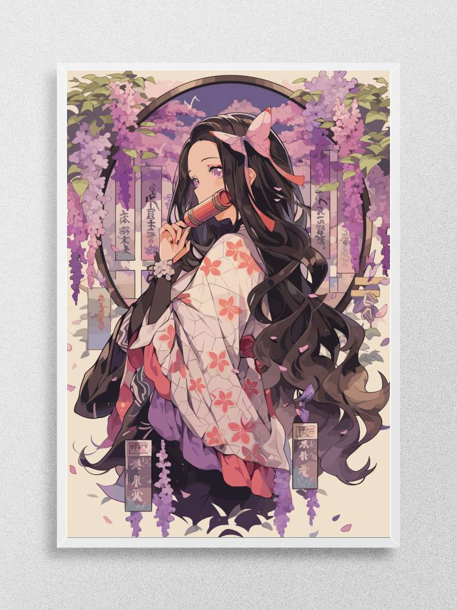 Nezuko Kamado Demon Slayer Anime Poster Çerçevesiz Yüksek Kalite Anime Duvar Poster