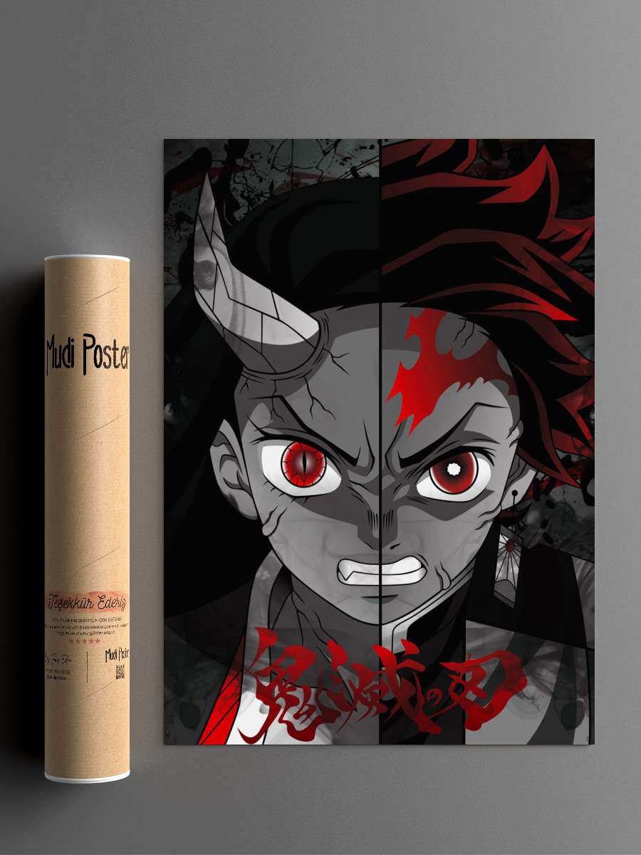 Nezuko X Tanjiro Anime Poster Çerçevesiz Yüksek Kalite Anime Duvar Poster