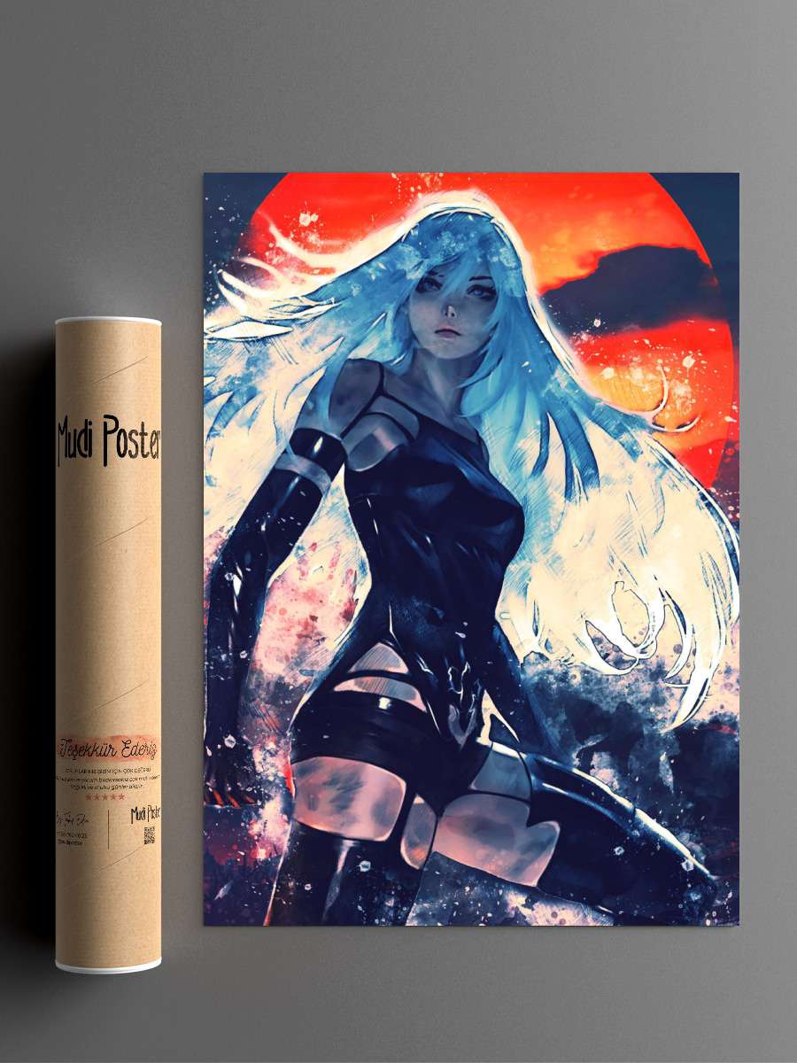 Nier Automata a2 Anime Poster Çerçevesiz Yüksek Kalite Anime Duvar Poster