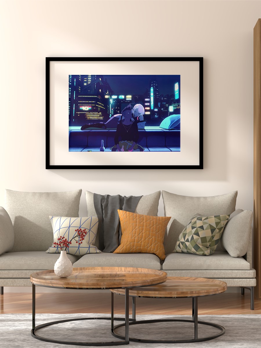 Night City Anime Poster Çerçevesiz Yüksek Kalite Anime Duvar Poster
