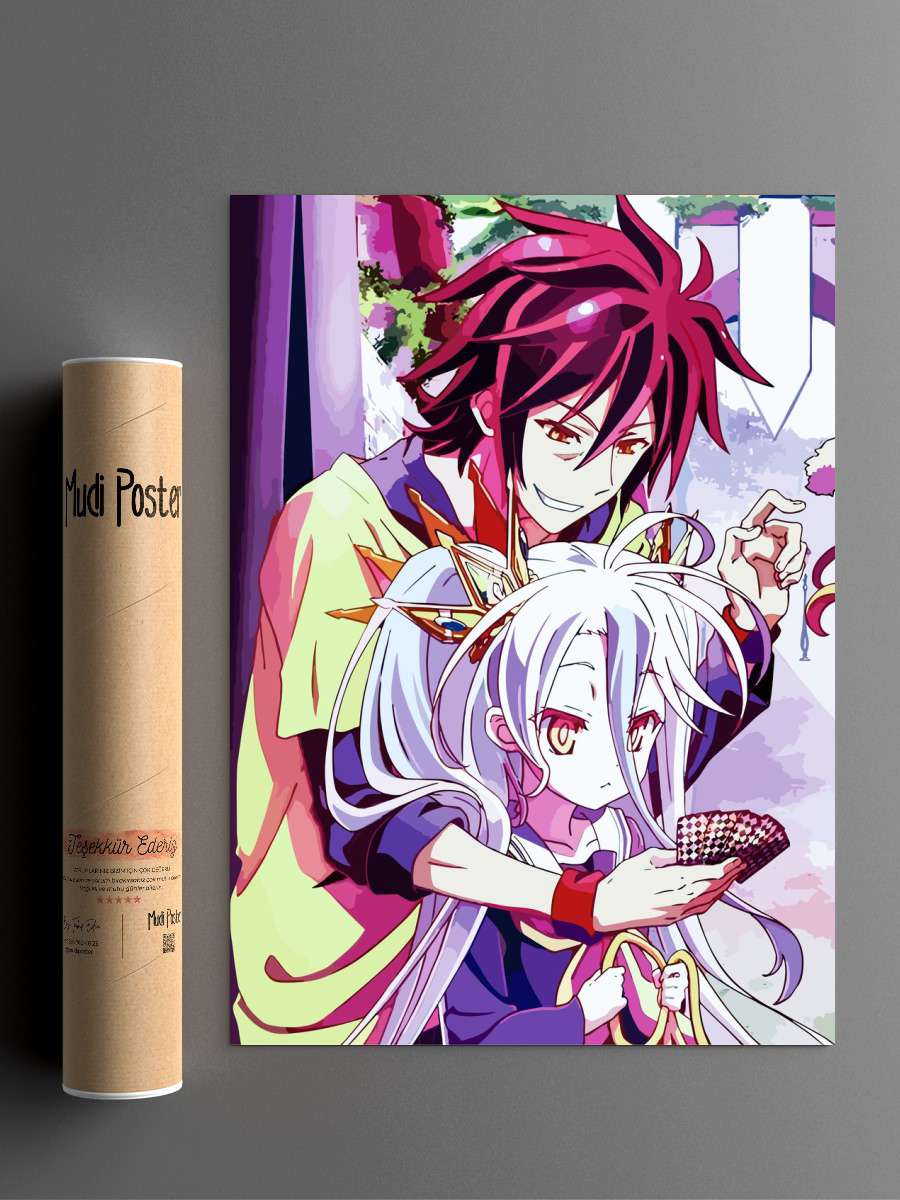 No Game No LIfe Anime Poster Çerçevesiz Yüksek Kalite Anime Duvar Poster