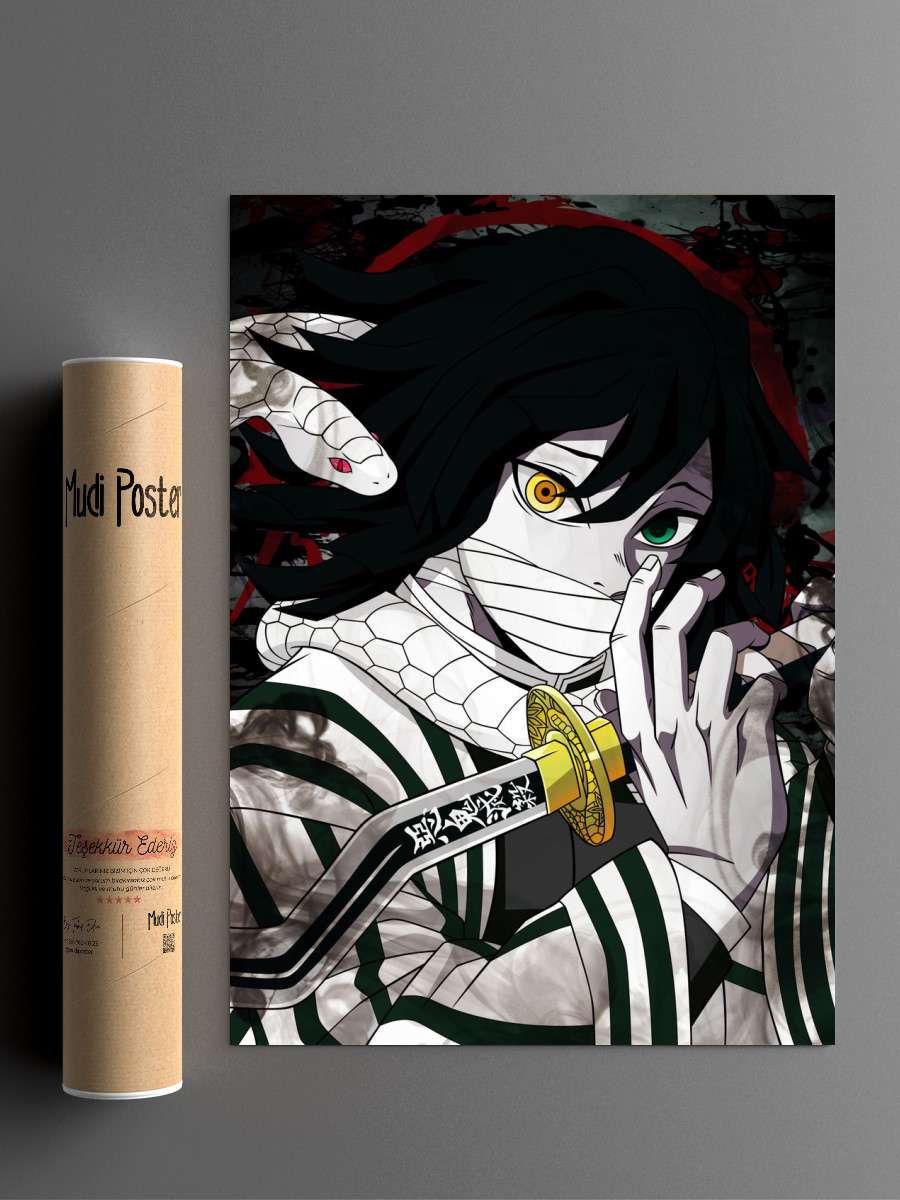 Obanai Iguro Demon Slayer Anime Poster Çerçevesiz Yüksek Kalite Anime Duvar Poster
