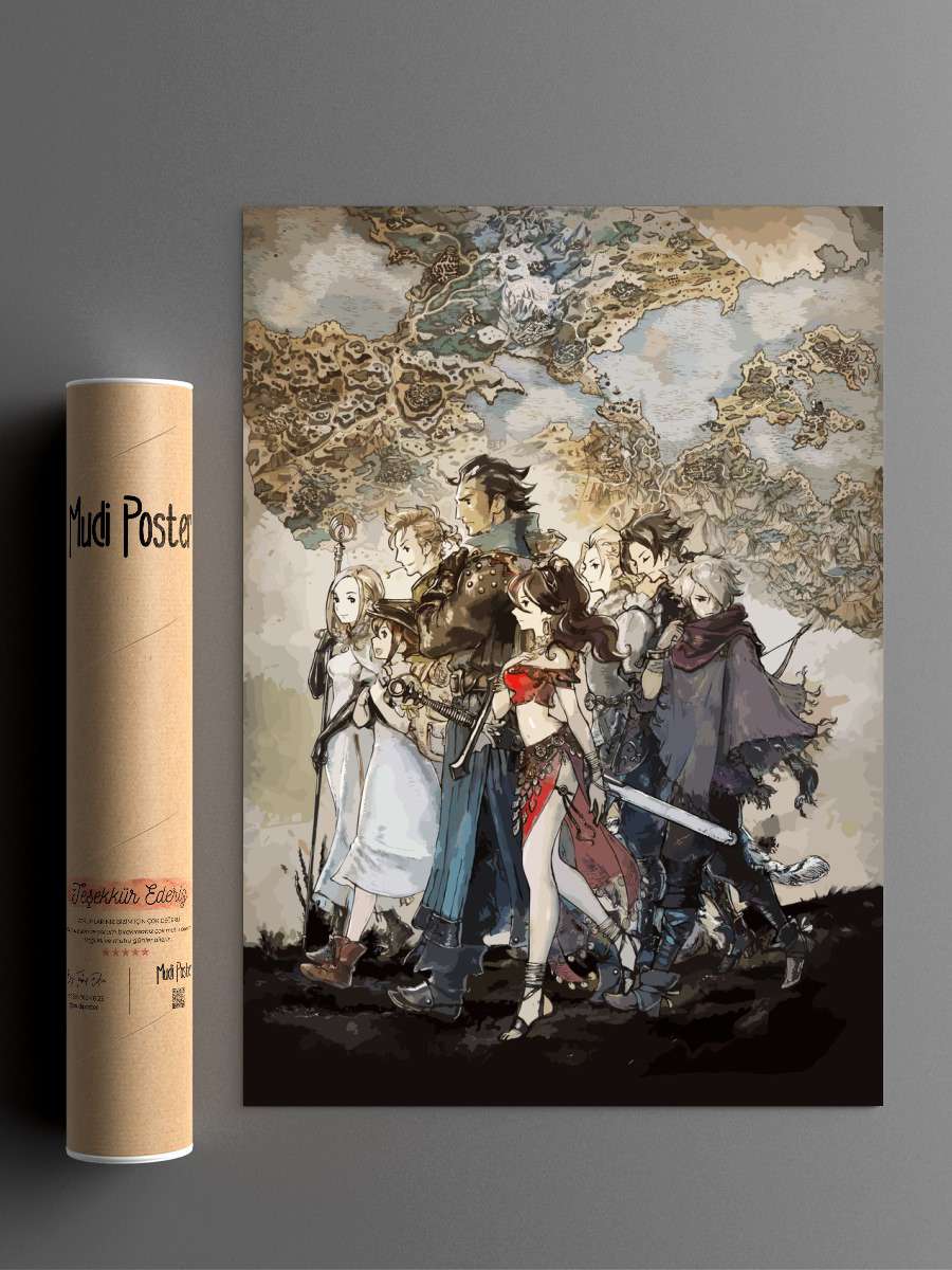 Octopath Traveler Anime Poster Çerçevesiz Yüksek Kalite Anime Duvar Poster