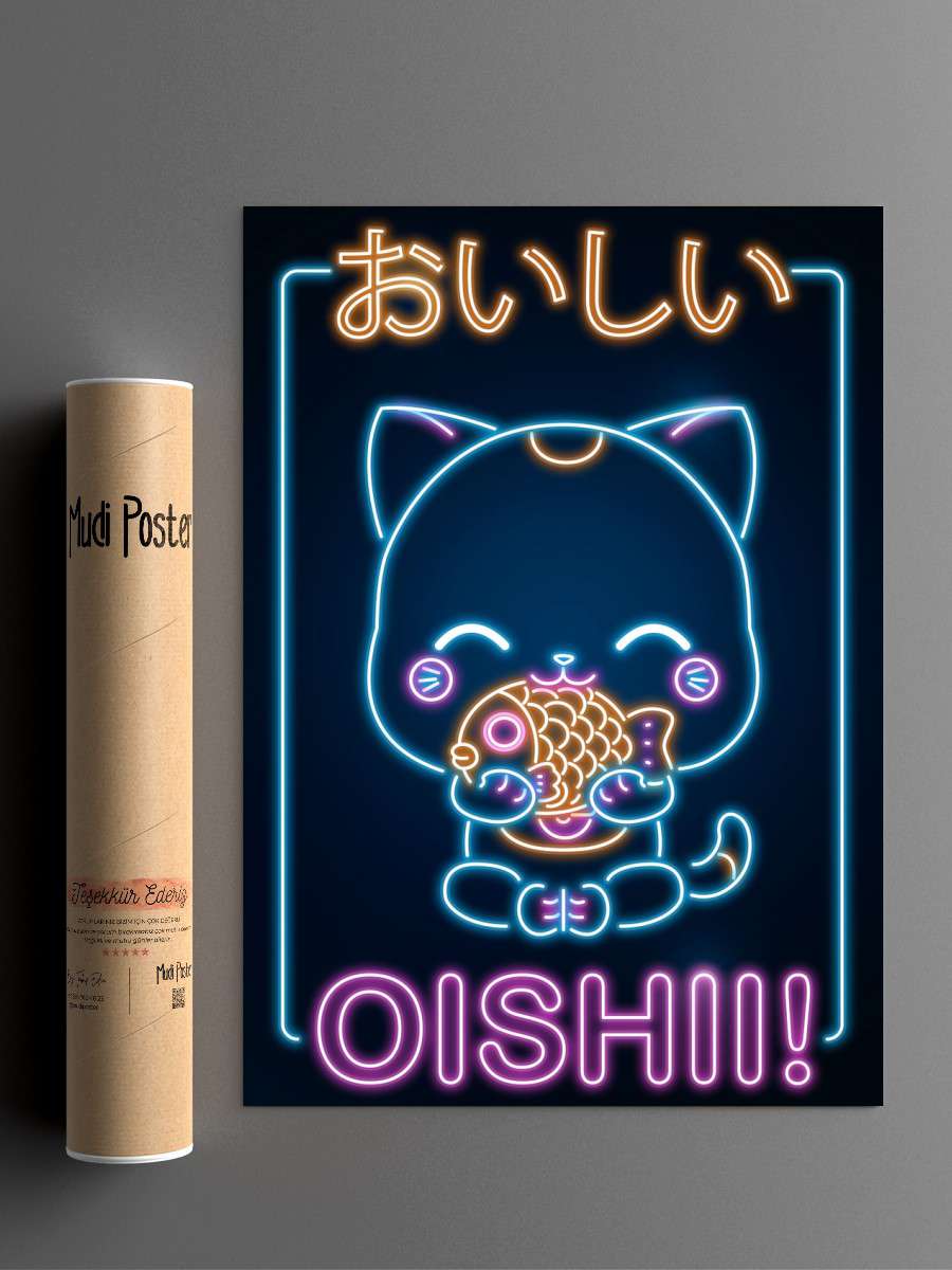 Oishii Tiny Maneki Neko Anime Poster Çerçevesiz Yüksek Kalite Anime Duvar Poster