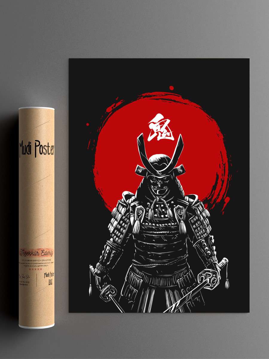 Oni Samurai Anime Poster Çerçevesiz Yüksek Kalite Anime Duvar Poster