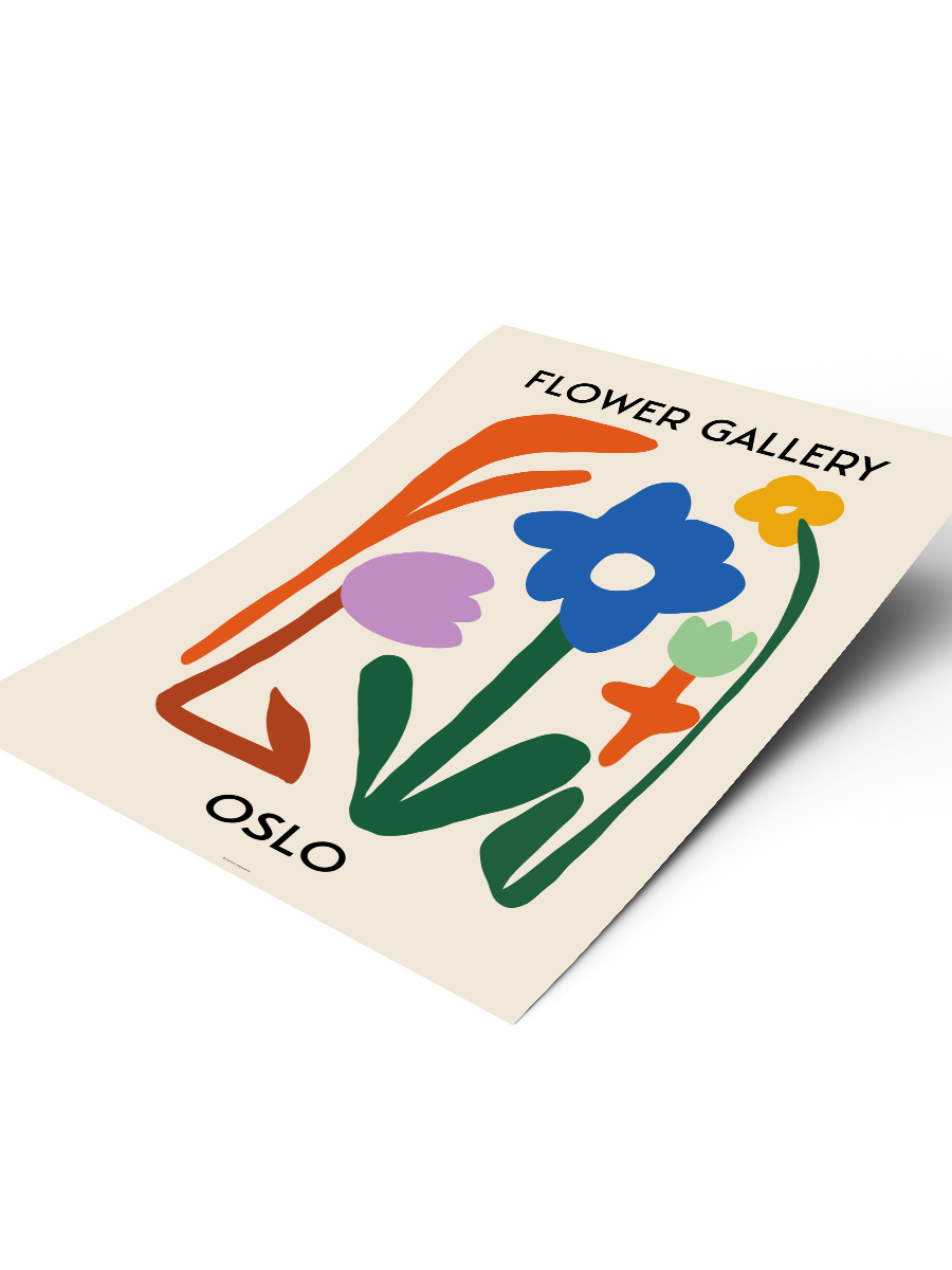 Oslo Soyut Çiçek Modern Poster Çerçevesiz Duvar Tablosu Sanatsal Poster