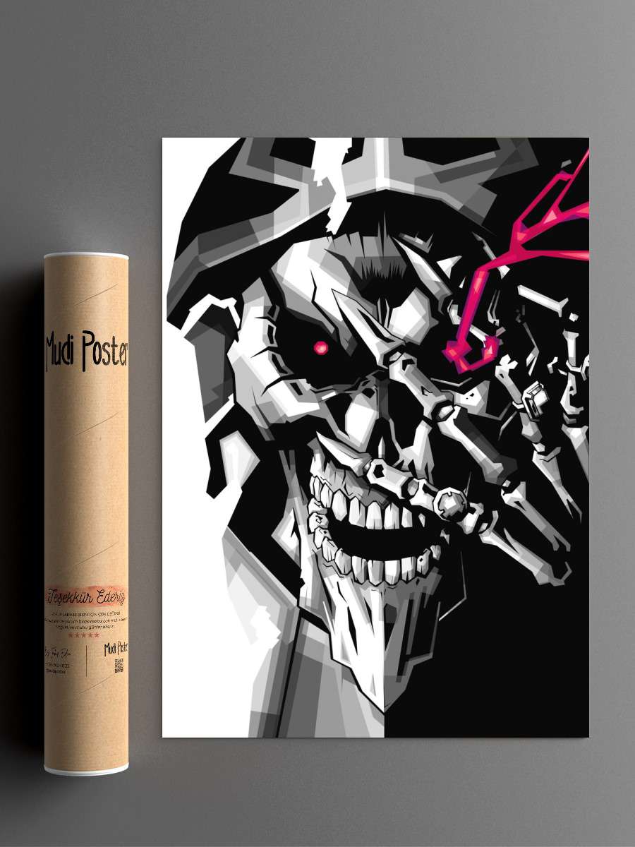 Overlord Ainz Ooal Gown Anime Poster Çerçevesiz Yüksek Kalite Anime Duvar Poster