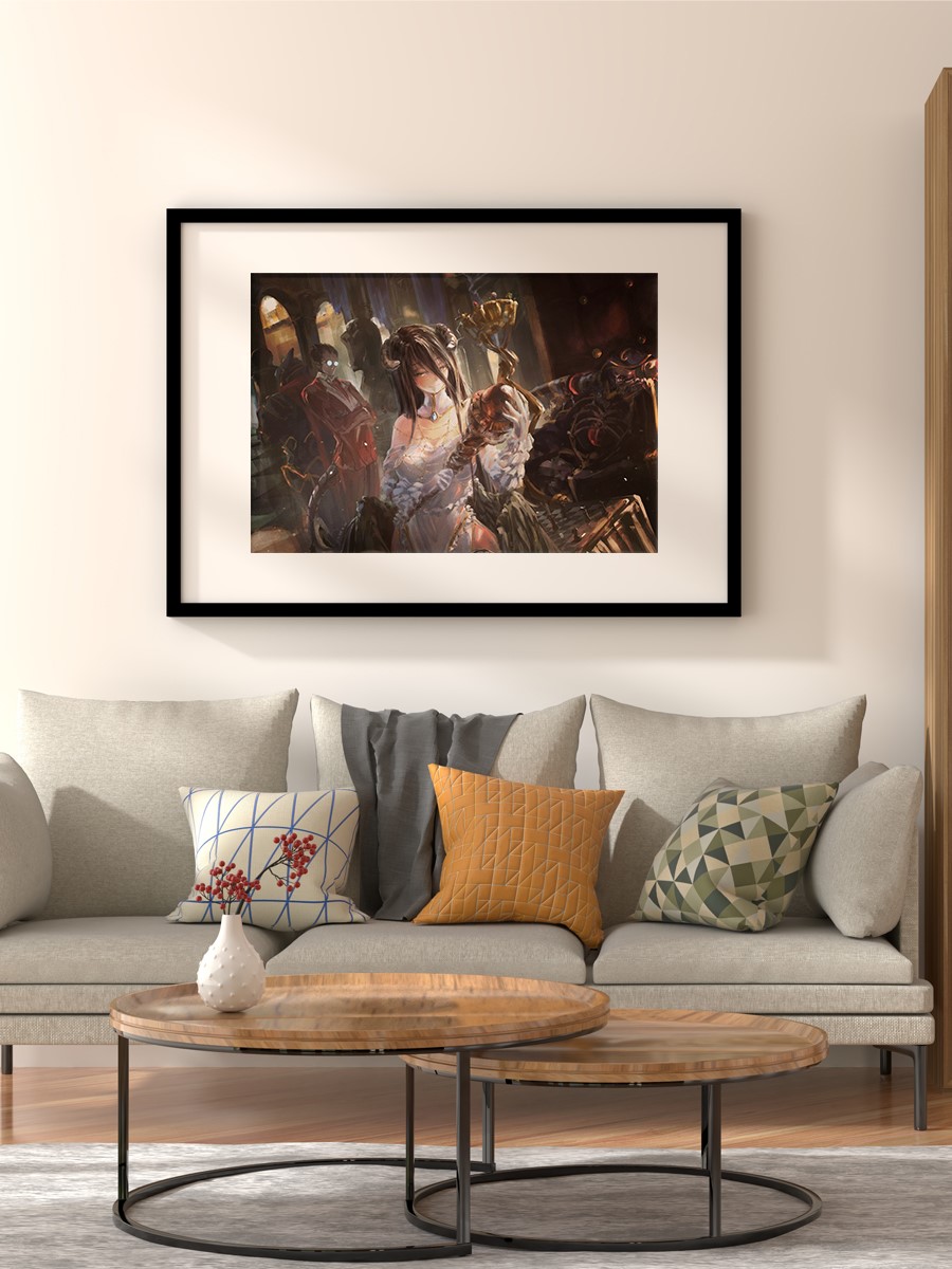 Overlord Albedo Ainz Ooal  Anime Poster Çerçevesiz Yüksek Kalite Anime Duvar Poster