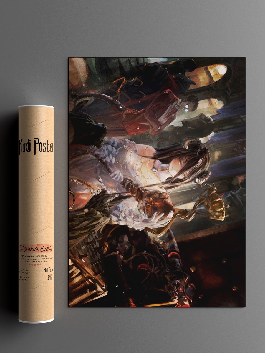 Overlord Albedo Ainz Ooal  Anime Poster Çerçevesiz Yüksek Kalite Anime Duvar Poster
