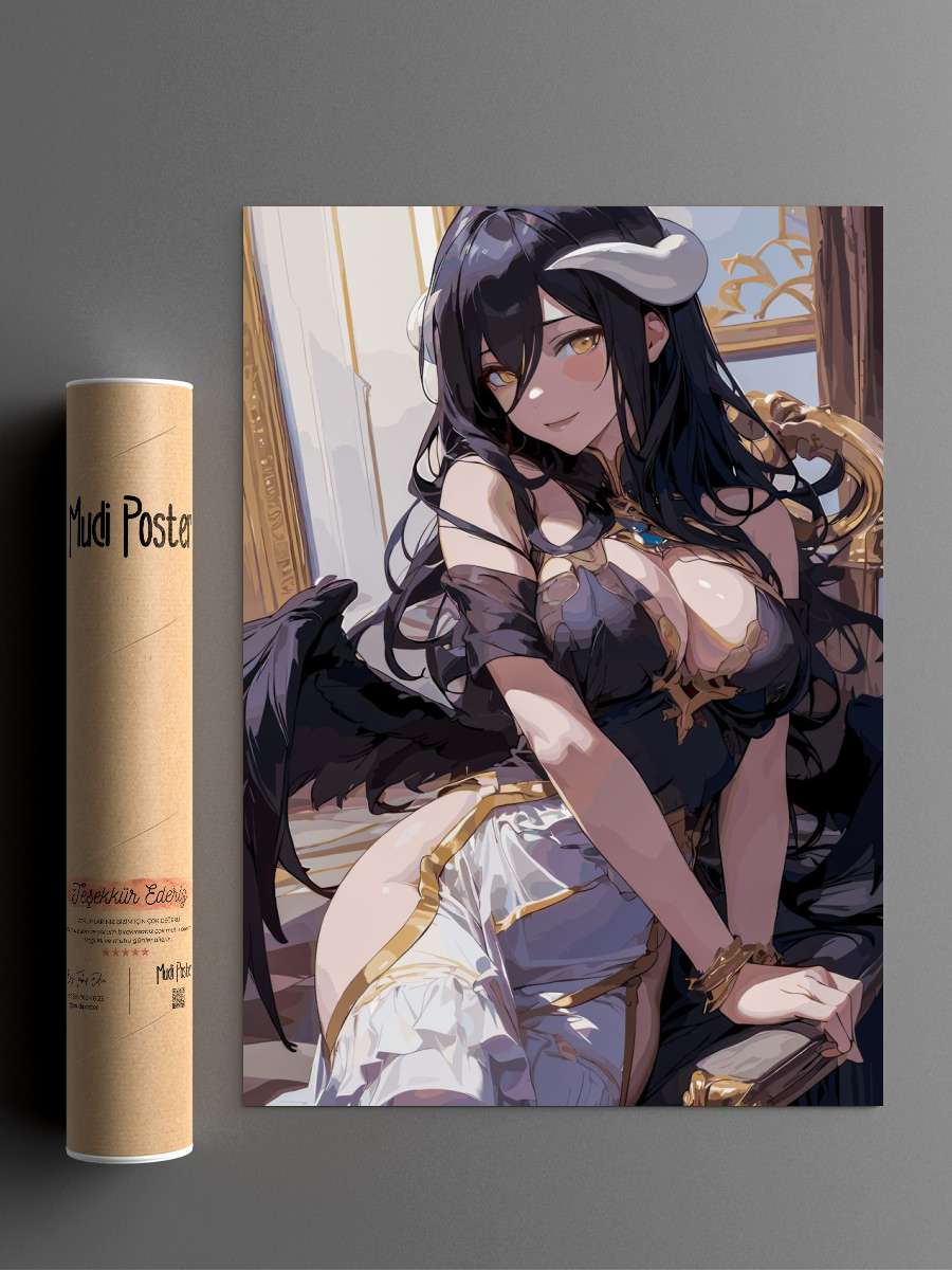 Overlord Albedo Anime Poster Çerçevesiz Yüksek Kalite Anime Duvar Poster
