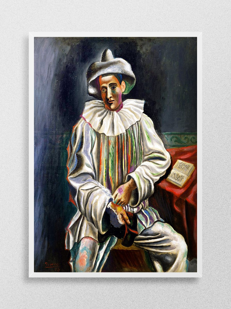 Pablo Picasso Pierrot Tablo Sanatsal Ünlü Ressam Poster Çerçevesiz Yüksek Kalite Poster
