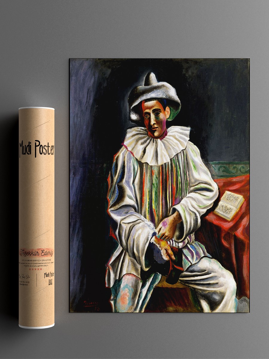 Pablo Picasso Pierrot Tablo Sanatsal Ünlü Ressam Poster Çerçevesiz Yüksek Kalite Poster
