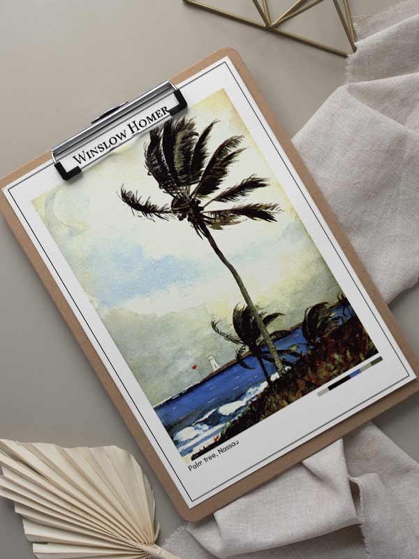 Winslow Homer Palm tree, Nassau Poster