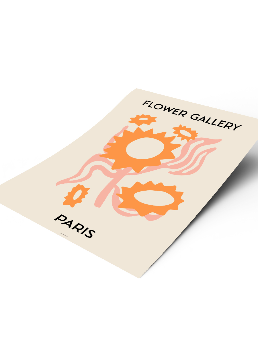 Paris Soyut Çiçek Modern Poster Çerçevesiz Duvar Tablosu Sanatsal Poster