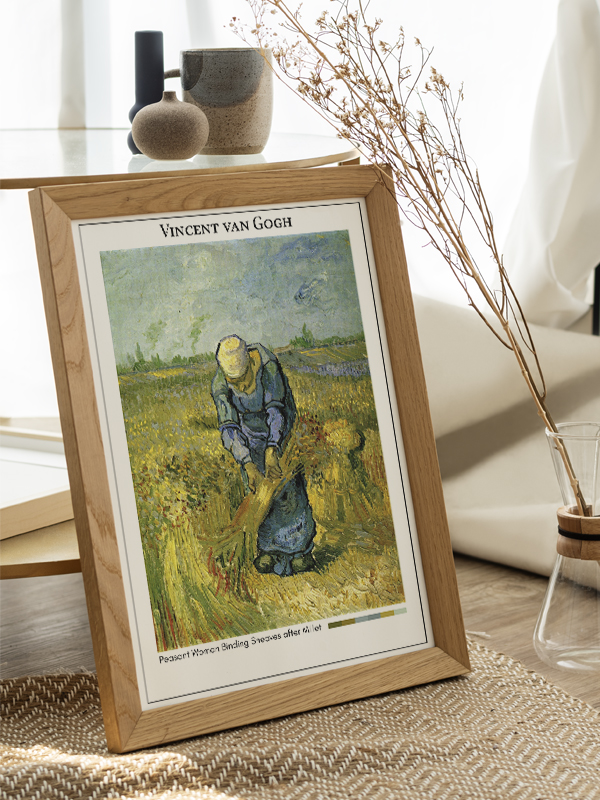 Vincent van Gogh Peasant Woman Binding Sheaves after Millet Poster