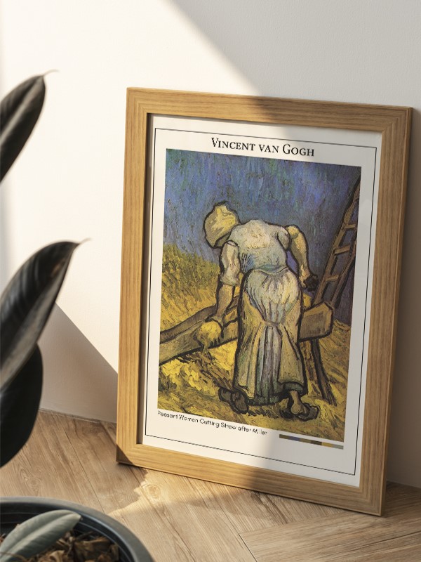 Vincent van Gogh Peasant Woman Cutting Straw after Millet Poster