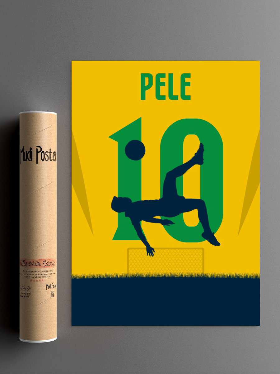 Pele Futbol Poster Çerçevesiz Yüksek Kalite Futbolcu Duvar Poster
