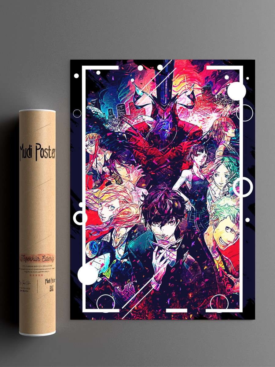 persona 5 abstract Anime Poster Çerçevesiz Yüksek Kalite Anime Duvar Poster