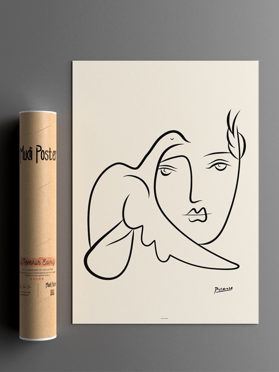 Picasso Soyut Çizgi Poster Modern Duvar Tablosu Çerçevesiz Poster Salon, Mutfak Ve Ofis Duvar Dekoru