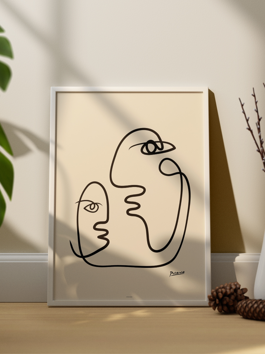 Picasso Soyut Çizgi Yüz Poster Modern Duvar Tablosu Çerçevesiz Poster Salon, Mutfak Ve Ofis Duvar Dekoru
