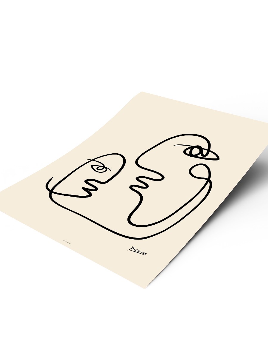 Picasso Soyut Çizgi Yüz Poster Modern Duvar Tablosu Çerçevesiz Poster Salon, Mutfak Ve Ofis Duvar Dekoru
