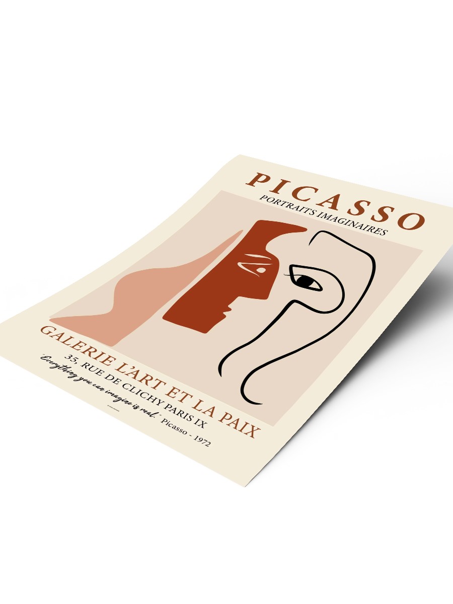 Picasso Soyut Yüz Poster Modern Duvar Tablosu Çerçevesiz Poster Salon, Mutfak Ve Ofis Duvar Dekoru